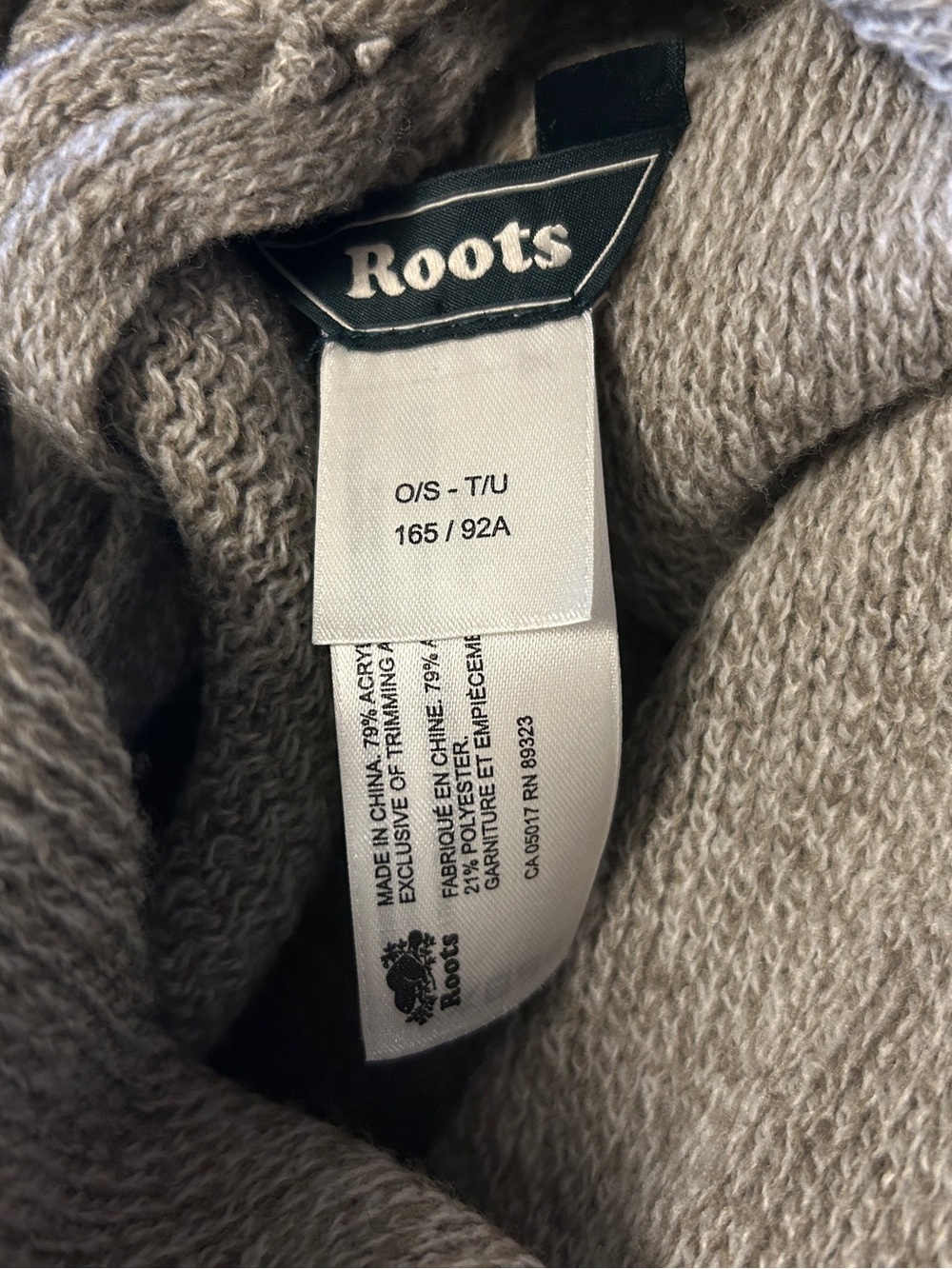 Roots Fringed Turtleneck Poncho with Stripe Detail (one size) - Picture 5 of 5
